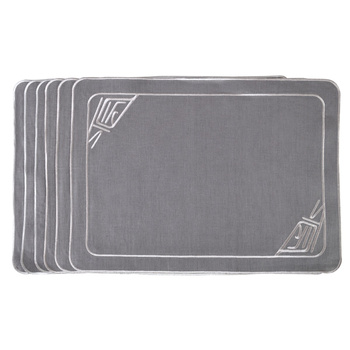 HAFTOWANE PODKŁADKI INFINITY - 6 SZT. - 48.5 x 35 CM - ROSEBERRY HOME - MY HONEY HOME