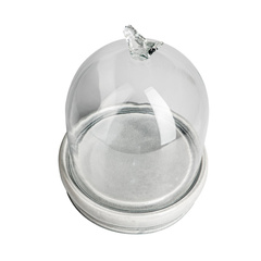 SZKLANA PATERA NA CERAMICZNEJ PODSTAWIE  - 29 x 29 x 37CM - JOLIPA - MY HONEY HOME