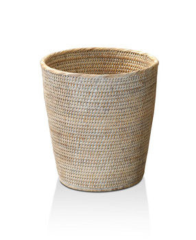 Okrągły kosz na papier Decor Walther Rattan light