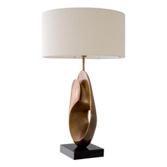 Lampa stołowa Eichholtz D'Ancona z mosiężnym wykończeniem w stylu vintage z abażurem