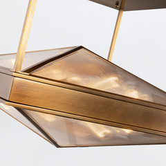 Półplafon Cairo - 4 źródła światła - Vintage mosiądz