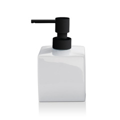 Dozownik mydła Decor Walther Biała porcelana Czarny mat