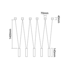 Lampa wisząca Viva V Nero