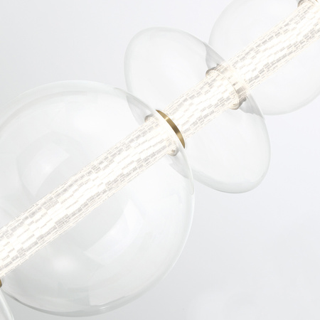 Lampa wyspowa Atomo - 7 źródeł światła - Szczotkowane złoto