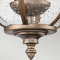 Mała latarnia naścienna Halleron - 2 źródła światła - Oksydowany brąz