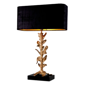 Lampa stołowa Scalo vintage brass finish incl shade