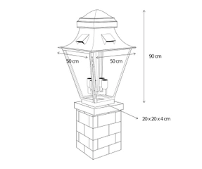 Słupek oświetleniowy Authentage Gracieuze przycisk na płycie duży