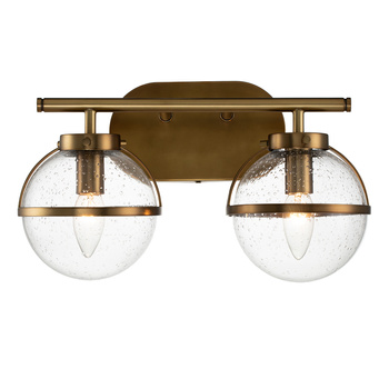 Kinkiet Hollis - 2 źródła światła - Stary mosiądz