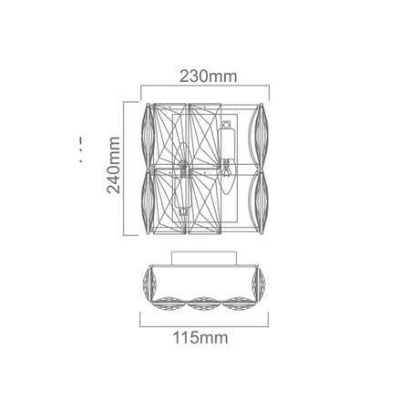 Kinkiet KRYSZTAŁOWY Intero Gold Parette Orlicki Design