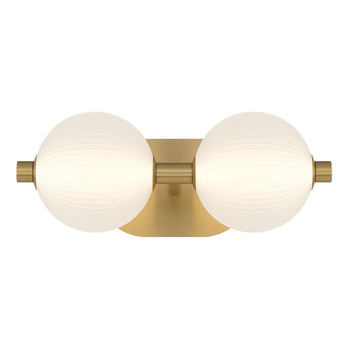 Kinkiet Palmas - 2 źródła światła - Szczotkowane złoto