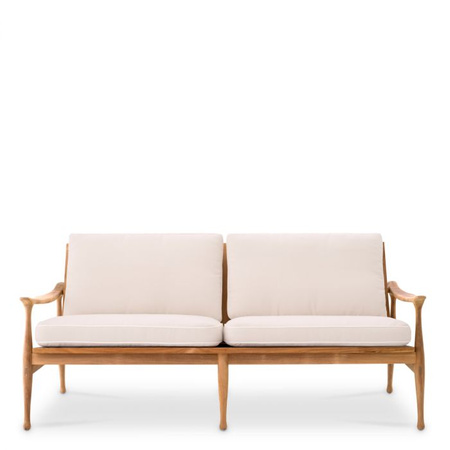 Sofa Eichholtz Manzo z naturalnego drewna tekowego off-white outdoor