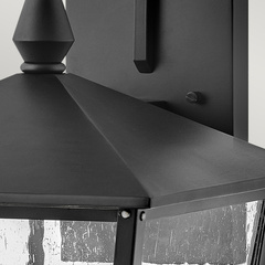 Duża latarnia naścienna Huntersfield - 3 źródła światła - Czarny