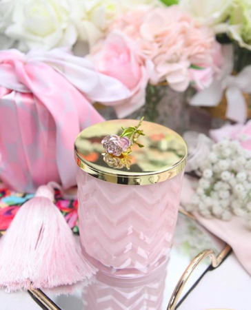 Cote Noire Świeca z broszką i apaszką Charente Rose