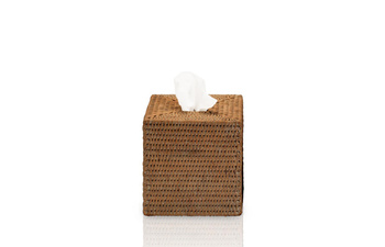 Pudełko Decor Walther na chusteczki kwadratowy Rattan Ciemny