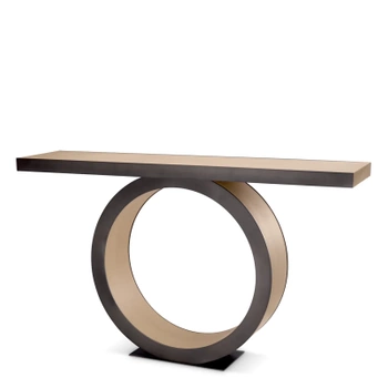 Konsola Odis natural oak veneer bronze finish