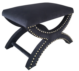 GRANATOWA PUFA TAPICEROWANA  60X40X42CM - MY HONEY HOME