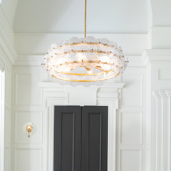 Żyrandol Rene - 6 źródeł światła - Przecierany mosiądz