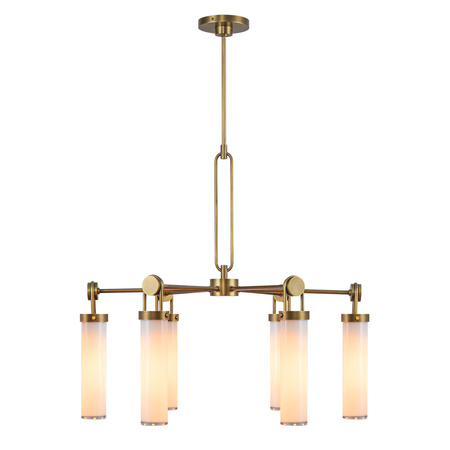 Żyrandol Wynwood - 6 źródeł światła - Vintage mosiądz