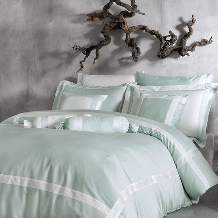 POŚCIEL BANDA - 6 CZĘŚCI - BIAŁA/MIĘTA - TIVOLYO HOME - MY HONEY HOME