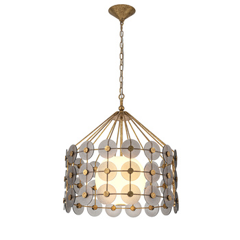 Lampa wisząca Meridian - 3 źródła światła - Przecierane złoto