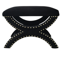 CZARNA PUFA TAPICEROWANA 60X40X42CM - MY HONEY HOME