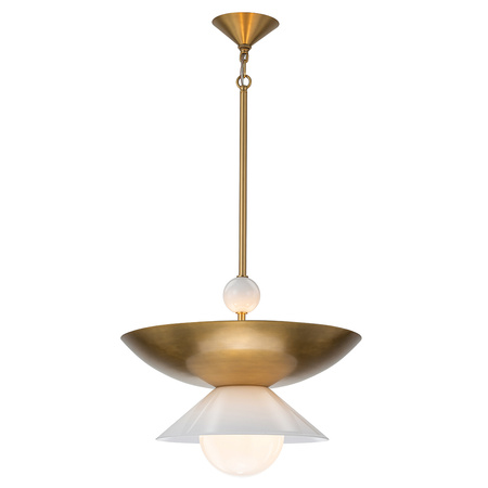 Duża lampa wisząca Saucer - 4 źródła światła - Postarzany mosiądz