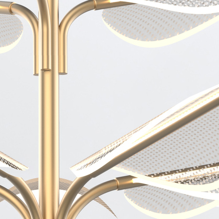 Duża lampa wisząca LED Floriana - Naturalny mosiądz