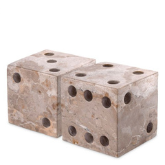 Zestaw akcesoriów Eichholtz Visa z brązowego marmuru, zestaw 2 sztuk