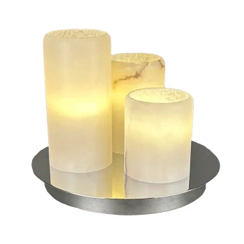 Lampa stołowa Authentage Bellefeu w kształcie dysku zasilanym baterią