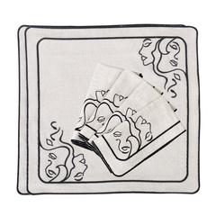 HAFTOWANE SERWETKI VENUS - 6 SZT. - 38.5 x 38.5 CM - ROSEBERRY HOME - MY HONEY HOME