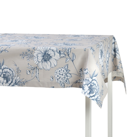 OBRUS BAWEŁNIANY BLOSSOM BLUE - 130 x 300 CM - ROSEBERRY HOME - MY HONEY HOME