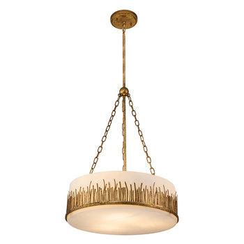 Lampa wisząca Sawgrass - 3 źródła światła - Płatkowe złoto
