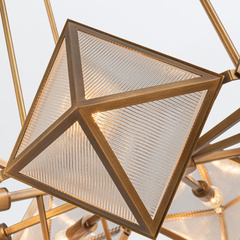 Żyrandol Cairo - 8 źródeł światła - Vintage mosiądz