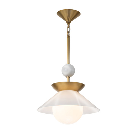 Średnia lampa wisząca Saucer - 1 źródło światła - Postarzany mosiądz
