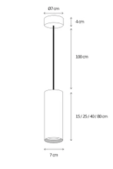 Lampa wisząca Authentage Tubelum na cylindrycznej podstawie