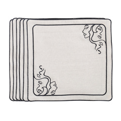 HAFTOWANE SERWETKI VENUS - 6 SZT. - 38.5 x 38.5 CM - ROSEBERRY HOME - MY HONEY HOME