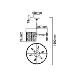 Lampa wisząca KRYSZTAŁOWA Intero Gold S Orlicki Design