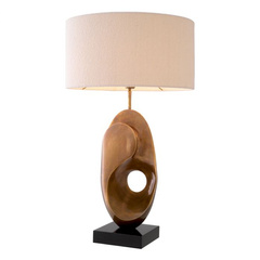 Lampa stołowa Eichholtz D'Ancona z mosiężnym wykończeniem w stylu vintage z abażurem