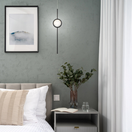 Lampa wisząca Barletta - 1 źródło światła - Matowa czerń