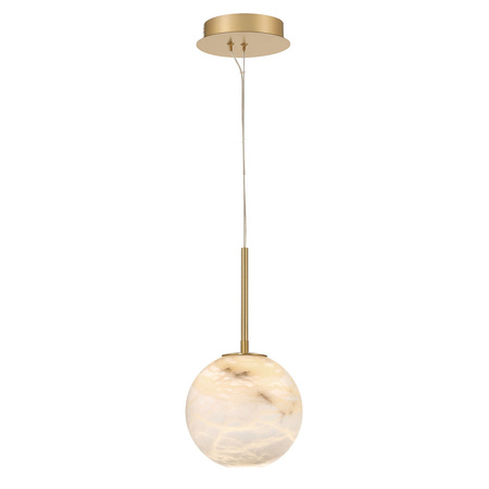 Mała lampa wisząca Kepler - 1 źródło światła - Szczotkowane złoto