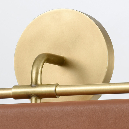 Kinkiet LED Valise - Vintage mosiądz, skóra koniakowa