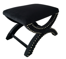 CZARNA PUFA TAPICEROWANA 60X40X42CM - MY HONEY HOME