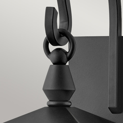 Duża latarnia naścienna Huntersfield - 3 źródła światła - Czarny