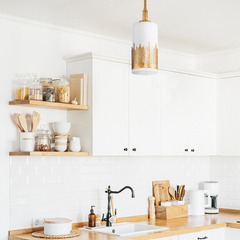 Lampa wisząca Sawgrass - 1 źródło światła - Płatkowe złoto