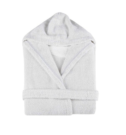 Szlafrok kąpielowy (Z Kapturem) Graccioza Linen Waffle S White
