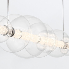 Lampa wyspowa Atomo - 7 źródeł światła - Polerowany chrom