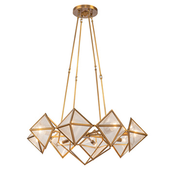 Żyrandol Cairo - 8 źródeł światła - Vintage mosiądz