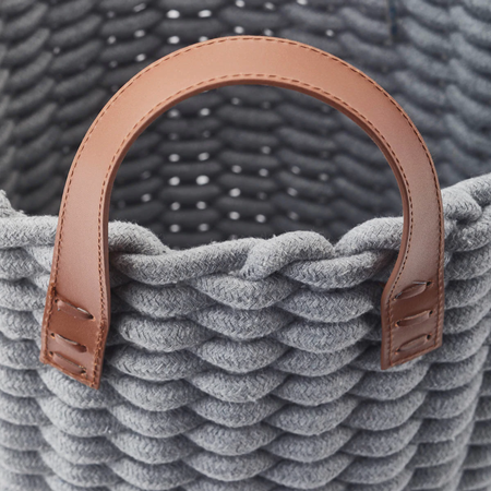 KOSZ NA PRANIE RUDON SZARY - 35 x 45 CM - AQUANOVA - MY HONEY HOME