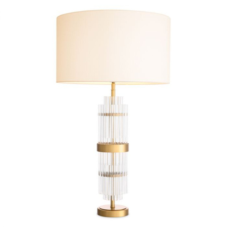 Lampa stołowa Eichholtz East antique brass finish z abażurem