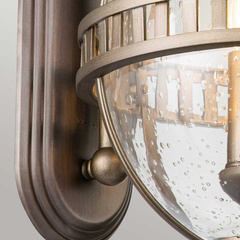 Średnia latarnia naścienna Halleron - 3 źródła światła - Oksydowany brąz